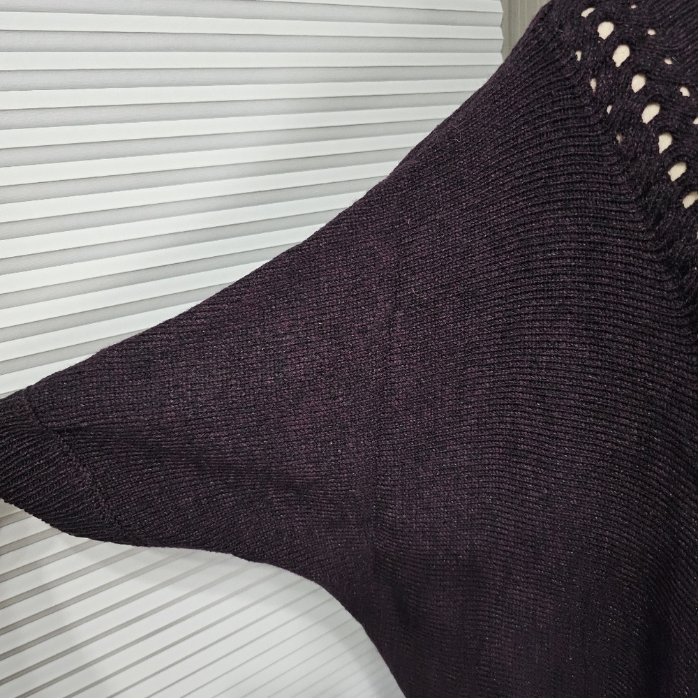 Lane Bryant Deep Purple Open Knit Cocoon Cardigan - Picture 3 of 5